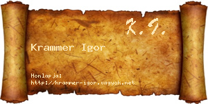 Krammer Igor névjegykártya